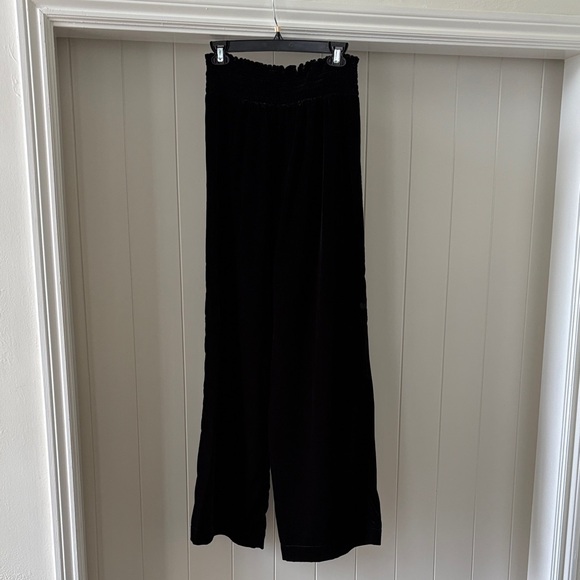 Maeve Pants - Maeve by Anthropologie Black Velvet Wide-Leg Pants